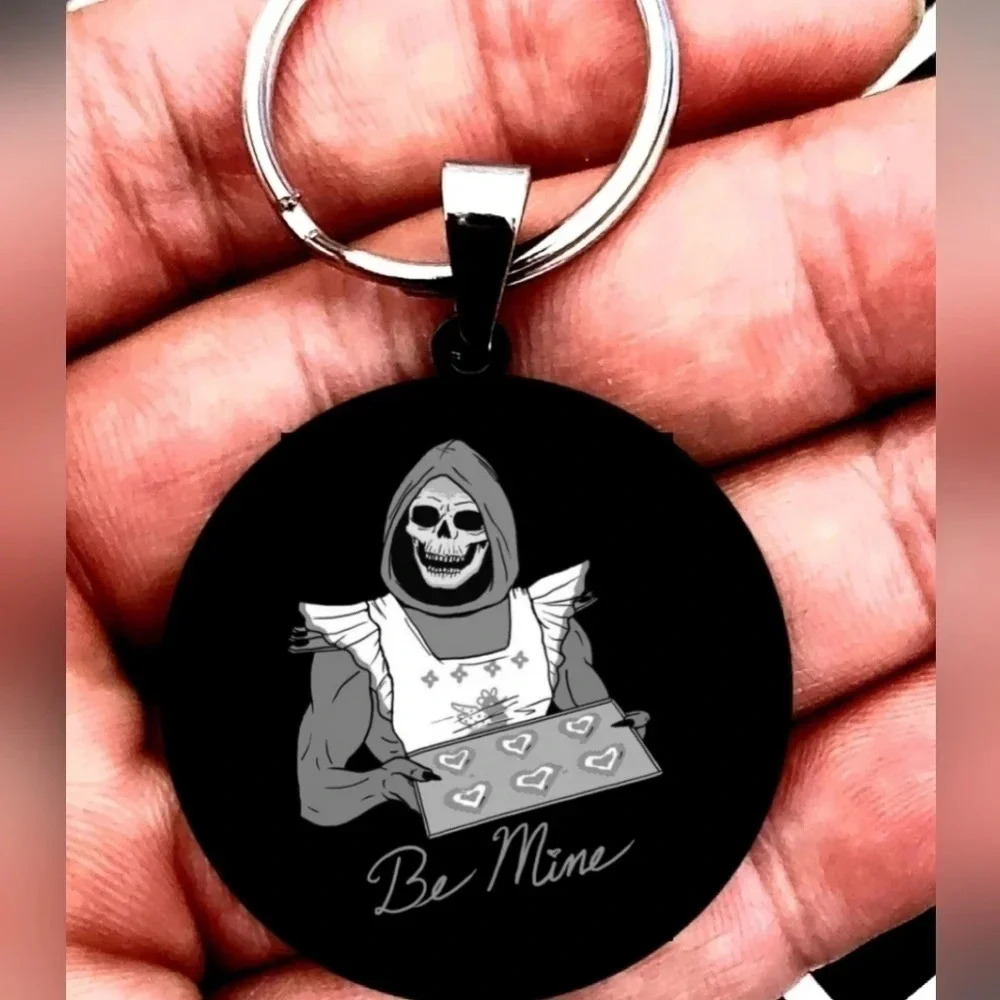 Skelton baking for love hot horror Keychain